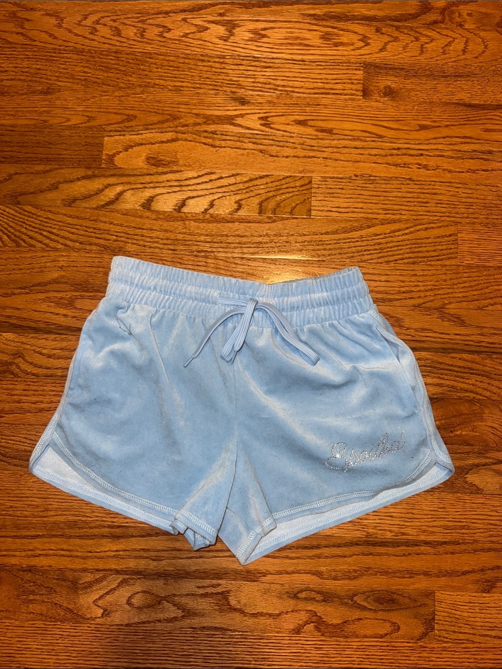 Velvet “Spoiled” rhinestone shorts
